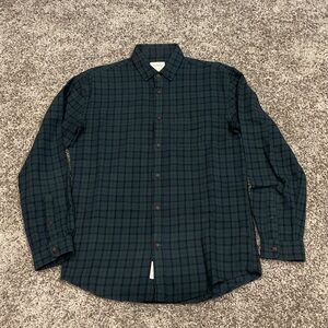 Frank & Oak Dark Green Checkered Shirt Size S
